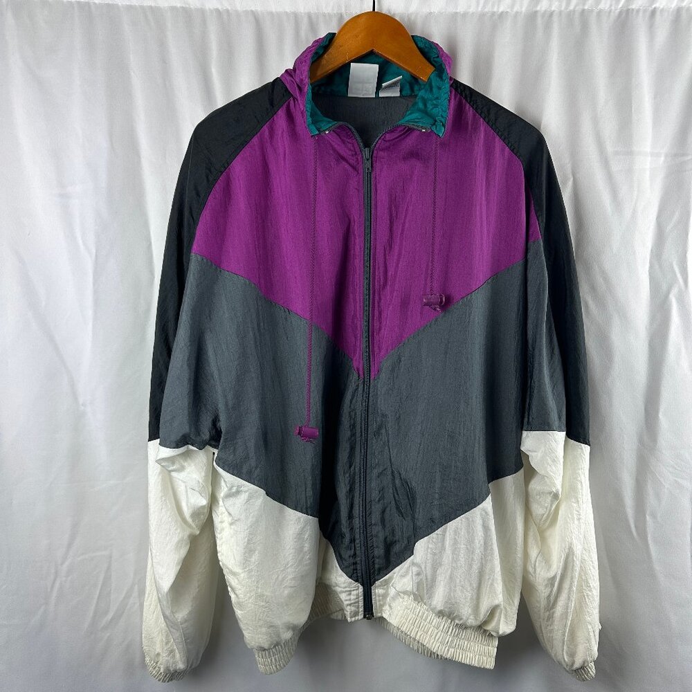 Vintage 90s Style Nylon Zip Jogger - Picture 1 of 12